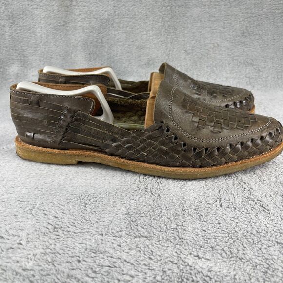 WILL Leather Goods Woven Leather Huarache Loafers Mens Size 12 Green Hand Woven main image 5
